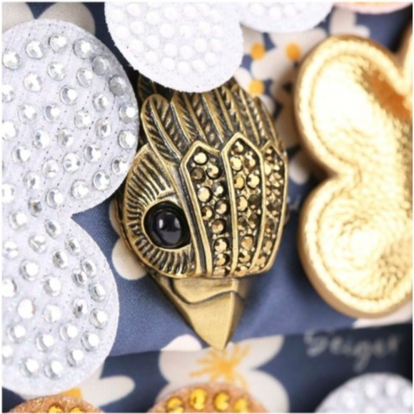 KURT GEIGER Floral Embellished Handle Chain Bag Party Purse Occasion Statement - Picture 6 of 11